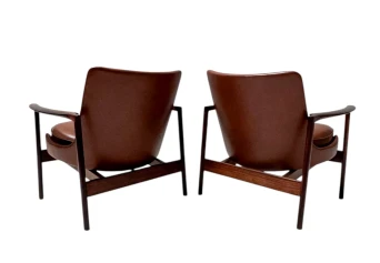 Two Mid-Century Modern Lounge Chairs by Ib Kofod-Larsen for Frõscher, 1970s